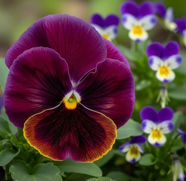 pensamiento y viola cornuta una cuestión de tamaño