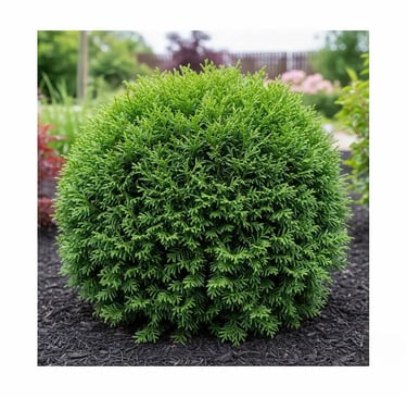 thuja danica verdor esférico proporciona orden en el jardín