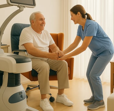 a nurse and a nurse in a hospital room