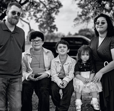 Black & White Family portrait