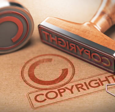 Copyright symbol in 2 stamp forms