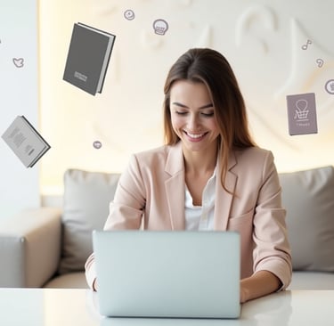 A Women is working in laptop