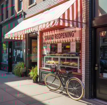 “Small business storefront in Albany, New York that recently received funding”