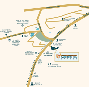 Location Shree Ram Krishna Garden Mira Road East, Sahakar Ram Krishna Garden Mira Road, Salasar Ram Krishna Garden Mira Road 