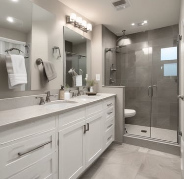 clean bathroom in laguna beach detailed to perfection