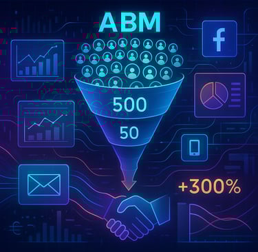 Target account list and campaign dashboard used in account-based marketing.
