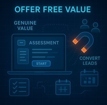 Interactive lead magnet tool on a website offering real-time assessments.