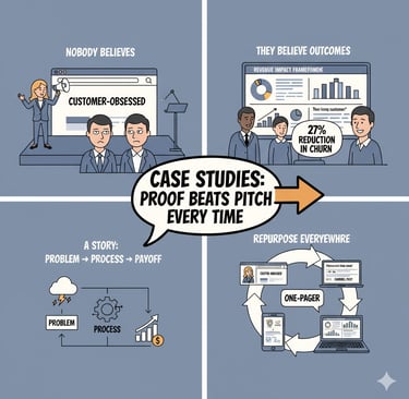 B2B case studies build trust with proof of outcomes, not just claims.