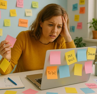 femme débordée et surchargée qui dit oui à trop de demandes