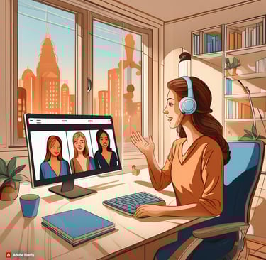 femmes qui parlent sur zoom en visioconference
