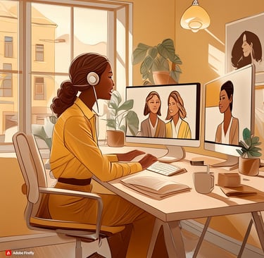 femmes en visioconference sur zoom