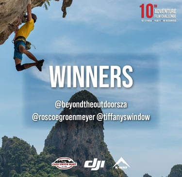 a instagram story post, showing the winners of a film competition for Cape Union Mart.