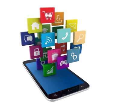 A collection of apps coming out of a phone screen 