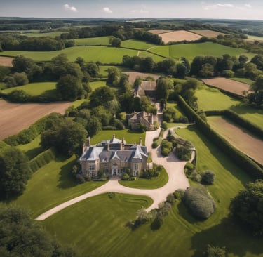 a large house with a large lawn and a driveway