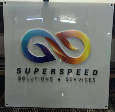 Colorful Acrylic Superspeed Logo Sign