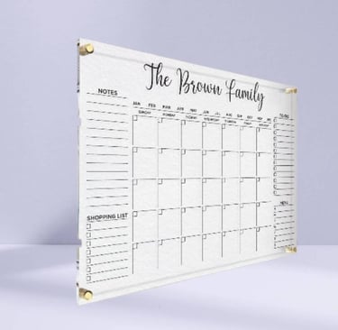 Custom Acrylic Family Writing Board with Notes Section