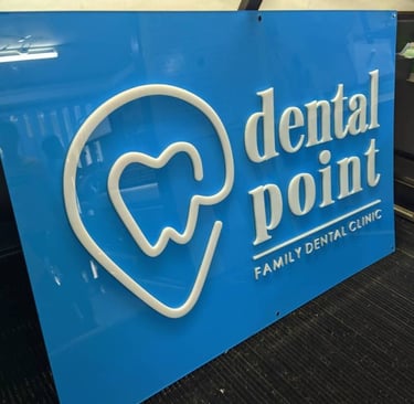 Blue Acrylic Dental Clinic Logo Sign