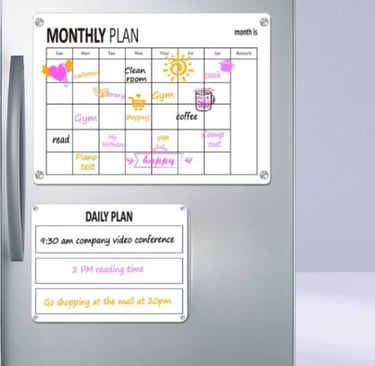 Decorated Acrylic Writing Board with Monthly Plan