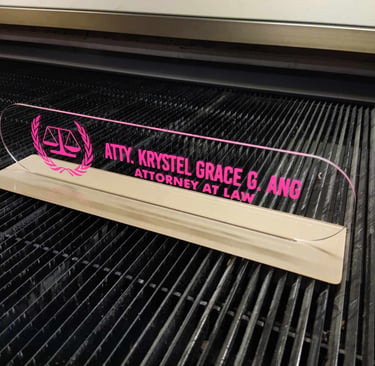Clear Acrylic Attorney Desk Nameplate