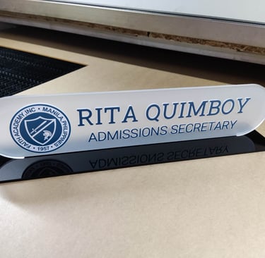 Acrylic Admissions Secretary Nameplate
