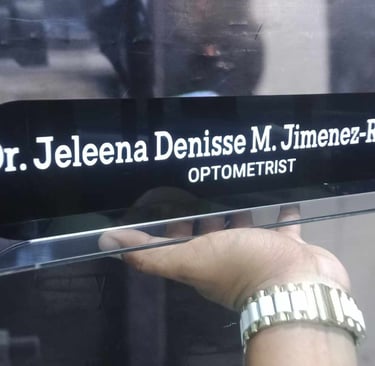 Black Acrylic Optometrist Desk Nameplate
