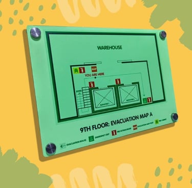 Warehouse Acrylic Evacuation Map Display
