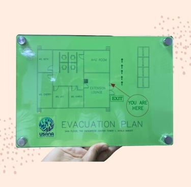 Office Floor Acrylic Evacuation Plan in Hand