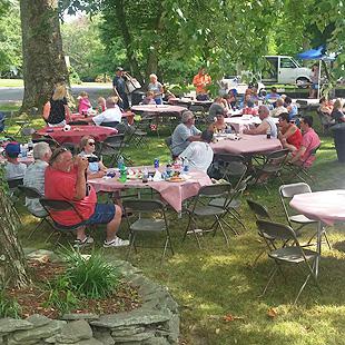 Picnic area for the marina