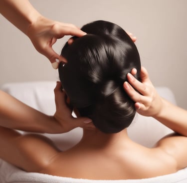 Scalp massage therapy for hair and stress relief at Macro Spa Medavakkam