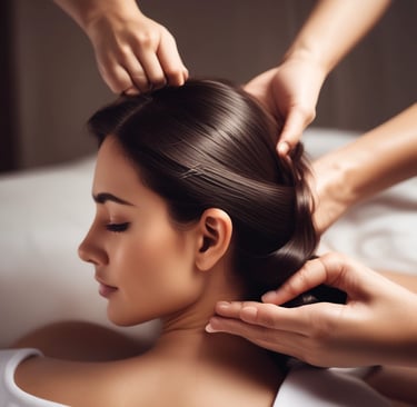 Stress relief scalp massage treatment at Macro Spa Medavakkam