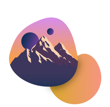 mountain planets orange violet