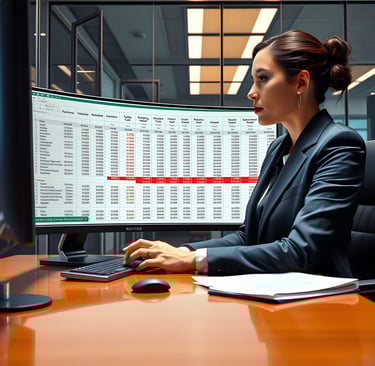 a man in a suit and tie is typing on a computer screen