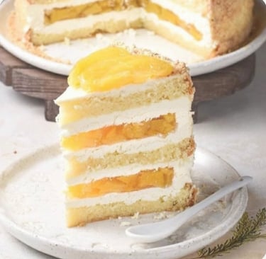 a slice of cake with a slice taken out of it