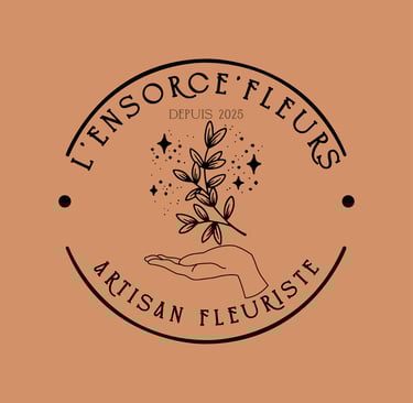 Logo de l'Ensorce'Fleurs, créations en fleurs séchées basée à Saint-Sardos, partenaire d'OpéPro