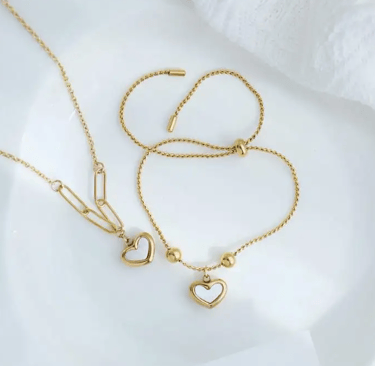 HEART NECKLACE & HEART BRACELET