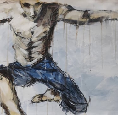 Danser, acryl op papier