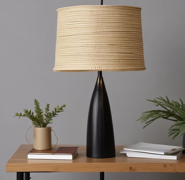 A cozy living room corner featuring a rich teal lampshade casting a warm light over textured cushions and layered textiles.