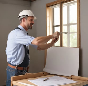Close-up of a Prawima employee wearing a uniform with the company logo, providing cleaning service.