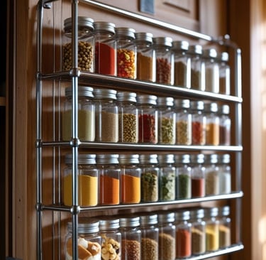 cabinet door spice storage hidden kitchen