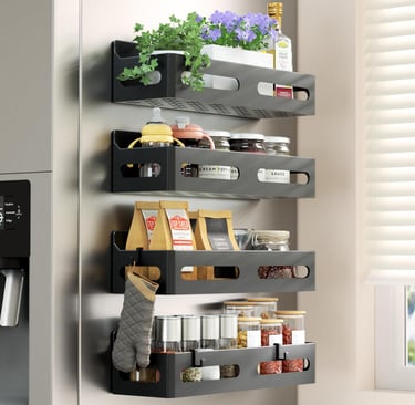 magnetic spice rack on refrigerator without pantry