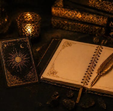 perguntas tarot do amor whatsapp com caderno e carta de tarot