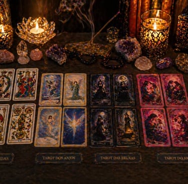 tipos de tarot online com diferentes baralhos em leitura espiritual