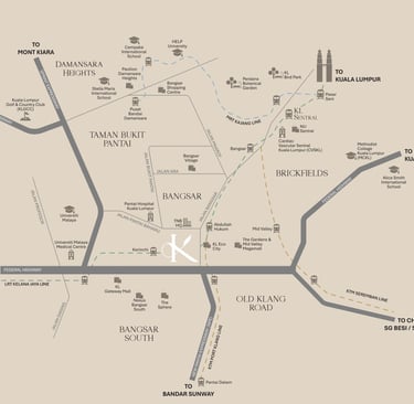 Location map of Khaya Residences Bangsar