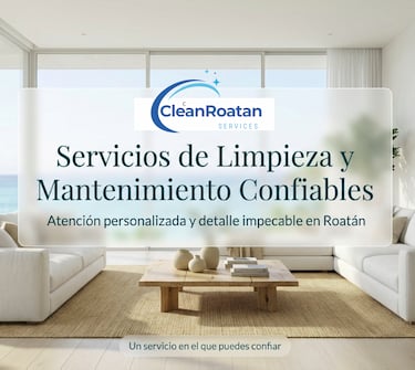 Professional residential cleaning and maintenance services in Roatan inside a bright, modern living room.