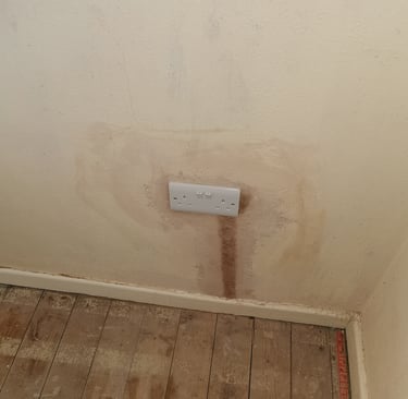 Wall repaired after rewiring of cables