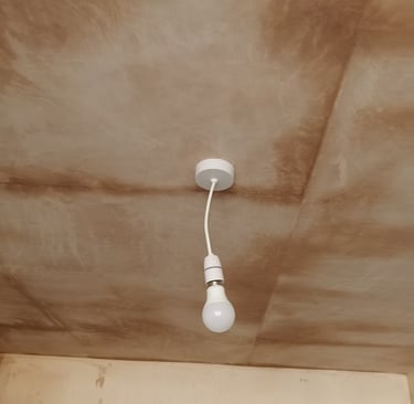 New lighting point installed after rewire completed