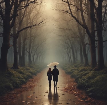 Woman with long, wavy hair walks away.