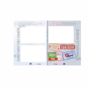 photo booth template 3 poses passport theme