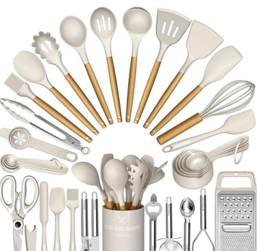 a bunch of kitchen utensils are shown on the phone