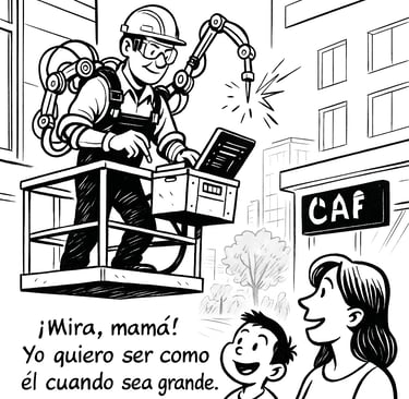 a cartoon drawing of a man and a woman